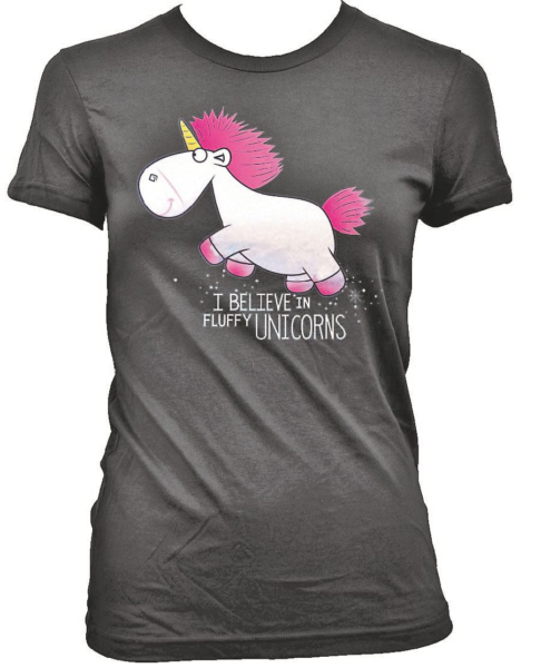 Ich - Einfach Unverbesserlich - Girlie T-Shirt "I Believe in Fluffy Unicorns"